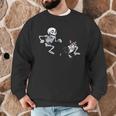 Skeleton Chasing Dog Boston Terrier Halloween Pet Lover Men Graphic Sweatshirt, novelty gifts, funny gifts