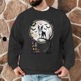 Spooky Halloween Moon Boston Terrier Boston Bull Bostie Men Graphic Sweatshirt, novelty gifts, funny gifts