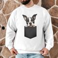 Boston Terrier Dog Puppy Dog In Pocket Cute Pet Lover Men Graphic Sweatshirt, novelty gifts, funny gifts