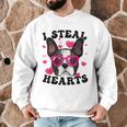 Boston Terrier Heart Glasses Girls Bostie Valentines Day Men Graphic Sweatshirt, novelty gifts, funny gifts