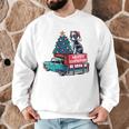 Boston Terrier Merry Christmas Tree Truck Santa Dog X-Mas Men Graphic Sweatshirt, novelty gifts, funny gifts