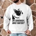 Boston Terrier Shirt Ok Seriously Who Farted Men Graphic Sweatshirt, novelty gifts, funny gifts