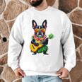 Hawaiian Boston Terrier & Pineapple Ukulele Summer Vacation Men Graphic Sweatshirt, novelty gifts, funny gifts