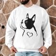 I Love My Boston Terrier Dog With Heart Men Graphic Sweatshirt, novelty gifts, funny gifts