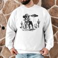 Vintage Boston Terrier UFO Western Wild West Dog Mom Dad Men Graphic Sweatshirt, novelty gifts, funny gifts