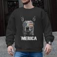 4th July Blue Heeler Dog Merica Patriotic USA Flag Cute Men Graphic Sweatshirt, trending gift