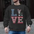4th Of July Decor Patriotic LOVE Boston Terrier USA Flag Men Graphic Sweatshirt, Patriotic Boston Terrier Gifts, Boston Terrier 4th Of July Gifts, trending gift