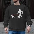 Bigfoot Walking With Bull Terrier Dog Men Graphic Sweatshirt, trending gift