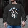 Boston Terrier Boy Cute Cartoon Dog Owner Pet Boston Terrier Men Graphic Sweatshirt, trending gift
