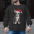 Boston Terrier Christmas Santa Hat Tree Lights Pajama Men Graphic Sweatshirt, Boston Terrier Christmas Gifts, trending gift