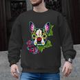 Boston Terrier In Day Of The Dead Sugar Skull Dog Men Graphic Sweatshirt, trending gift