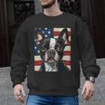 Boston Terrier Dog American Flag 4th Of July Patriotic Puppy Men Graphic Sweatshirt, Patriotic Boston Terrier Gifts, American Boston Terrier Gifts, Boston Terrier 4th Of July Gifts, trending gift