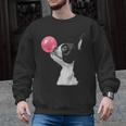 Boston Terrier Dog Blowing Chewing Bubble Gum Pink Men Graphic Sweatshirt, trending gift