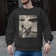 Boston Terrier Dog UFO Alien Extraterrestrial Selfie Men Graphic Sweatshirt, trending gift