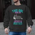 Boston Terrier This Girl Runs On Jesus And Boston Terriers Men Graphic Sweatshirt, trending gift