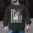 Boston Terrier Papa Cool Dog Lover USA American Flag Men Women Men Graphic Sweatshirt, American Boston Terrier Gifts, trending gift