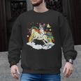 Boston Terrier Riding Unicorn Boys Girls Kids Rainbow Men Graphic Sweatshirt, Boston Terrier Riding Gifts, trending gift