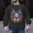 Boston Terrier Sugar Skull Dog Day Of The Dead Men Graphic Sweatshirt, trending gift