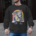 Boston Terrier Unicorn Riding Dinosaur T-Rex Girls Rainbow Men Graphic Sweatshirt, Boston Terrier Riding Gifts, trending gift