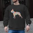Boston Terrier Watercolor Flowers Men Graphic Sweatshirt, trending gift