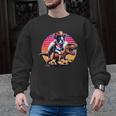 Boston Terrier Wearing A Cowboy Hat On T-Rex Men Graphic Sweatshirt, trending gift