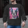 Dog Pink Boston Terrier Men Graphic Sweatshirt, trending gift