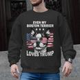 Even My Boston Terrier Loves Trump Trump Supporter Dog Lover Men Graphic Sweatshirt, trending gift