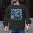 Scottish Terrier Starry Night Scotty Dog Art By Aja Men Graphic Sweatshirt, trending gift