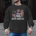 Vintage Boston Terrier Dad American Flag Father's Day Men Graphic Sweatshirt, Boston Terrier Dad Gifts, American Boston Terrier Gifts, trending gift
