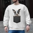 Boston Terrier Dog Puppy Dog In Pocket Cute Pet Lover Men Graphic Sweatshirt, trending gift