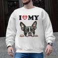 Boston Terrier I Heart My Dog Dog Lover Men Graphic Sweatshirt, trending gift
