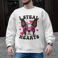 Boston Terrier Heart Glasses Girls Bostie Valentines Day Men Graphic Sweatshirt, trending gift