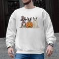 Spooky Ghost Boston Terrier Pumpkin Halloween Dog Lover Men Graphic Sweatshirt, Boston Terrier Ghost Gifts, Boston Terrier Halloween Gifts, trending gift