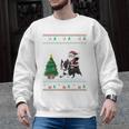 Ugly Christmas Tree Lights Xmas Santa Riding Boston Terrier Men Graphic Sweatshirt, Boston Terrier Christmas Gifts, Boston Terrier Riding Gifts, trending gift