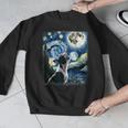 Boston Terrier Dog Art Van Gogh Starry Night Boston Terrier Men Graphic Sweatshirt, funny design