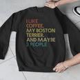 Boston Terrier Dog Owner Coffee Lovers Quote Vintage Retro For Men Women Men Graphic Sweatshirt, funny design