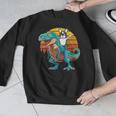 Boston Terrier Dog Riding Dinosaur T Rex Boys Men Graphic Sweatshirt, Boston Terrier Riding Gifts, funny design