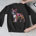 Boston Terrier Floral Dog Lover Vintage Distressed For Men Women Kids Men Graphic Sweatshirt, funny design