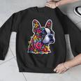 Boston Terrier Floral Vintage Dog Mom Distressed Men Women Kids Men Graphic Sweatshirt, Mom Gifts, Boston Terrier Mom Gifts, funny design