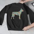 Boston Terrier Flower Silhouette Floral Dog Men Women Girls Kids Men Graphic Sweatshirt, funny design