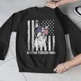 Boston Terrier Papa Cool Dog Lover USA American Flag Men Women Men Graphic Sweatshirt, American Boston Terrier Gifts, funny design