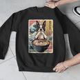 Boston Terrier Ramen Noodles Japanese Art Retro Ocean Waves Men Graphic Sweatshirt, funny design