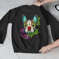 Boston Terrier In Red Day Of The Dead Sugar Skull Dog Men Graphic Sweatshirt, funny design