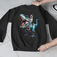 Boston Terrier Riding T-Rex Dinosaur Dog Lover Men Graphic Sweatshirt, Boston Terrier Riding Gifts, funny design