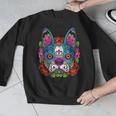 Boston Terrier Sugar Skull Dog Day Of The Dead Men Graphic Sweatshirt, funny design