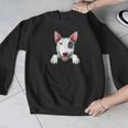 Bull Terrier Pocket Bull Terrier Peeking Out Pocket Men Graphic Sweatshirt, funny design
