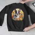 Cute Boston Terrier Spring Flower Garden Colorful Puppy Dog Men Graphic Sweatshirt, funny design