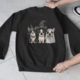 Cute Halloween Boston Terrier Dogs Witch Hat Ghost Dog For Men Women Kids Men Graphic Sweatshirt, Boston Terrier Ghost Gifts, Boston Terrier Halloween Gifts, funny design