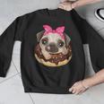 Cute Pug Shirt Donut Girls Dog Men Graphic Sweatshirt, funny design