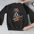 Guitar Shirt Boston Terrier Dog Playing Acoustic Guitar Men Graphic Sweatshirt, funny design